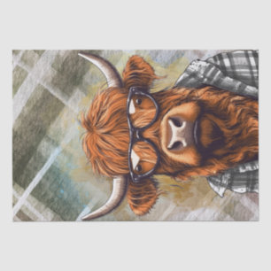 Funny Highland Cow Wearing Sunglasses Tissue Paper