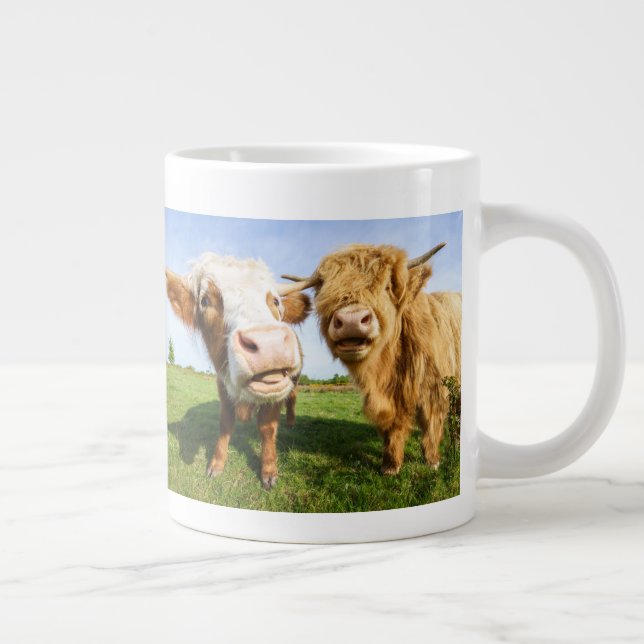 Funny Highland Cows Giant Coffee Mug (Right)