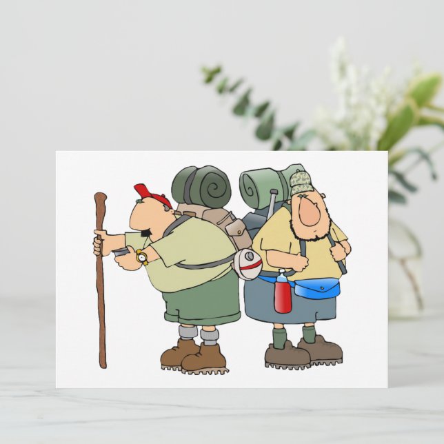 Funny Hikers Outdoor Adventure Camping Humor  Invitation (Standing Front)