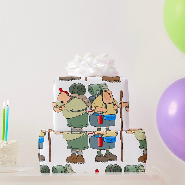 Funny Hikers Outdoor Adventure Camping Humor  Wrapping Paper (Creator Uploaded)