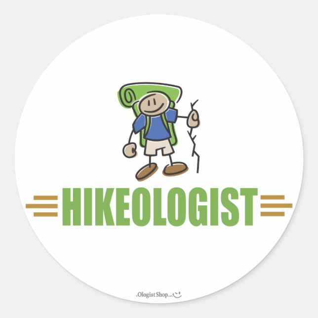 Funny Hiking Classic Round Sticker (Front)