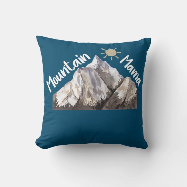 Funny Hiking Cool Camping Mountain Clothes Mom Throw Pillow (Front)