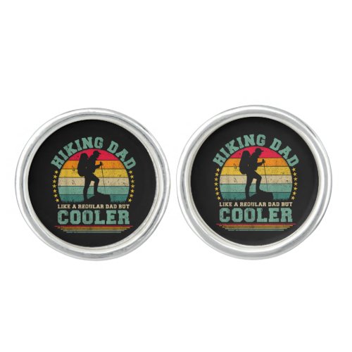 Funny Hiking Dad Like A Regular Dad Hiking Cufflinks