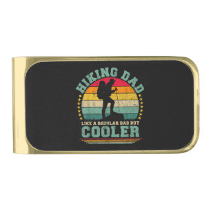 Funny Hiking Dad Like A Regular Dad Hiking Gold Finish Money Clip