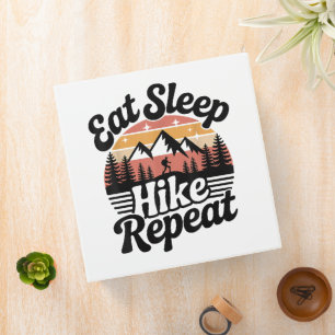 Funny Hiking Eat Sleep Hike Repeat 3 Ring Binder