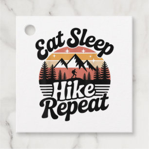 Funny Hiking Eat Sleep Hike Repeat Favor Tags