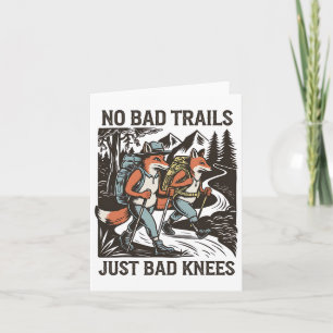 Funny Hiking Foxes No Bad Trails Outdoors Walking Card