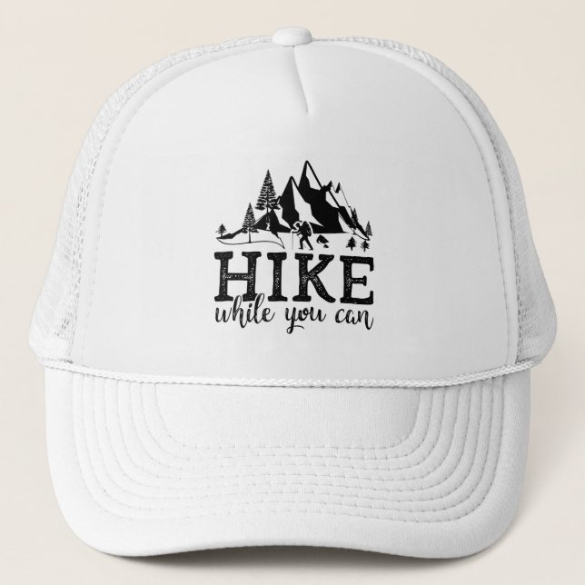 Funny Hiking Gift Hiker Camping Summer Vacation Trucker Hat (Front)