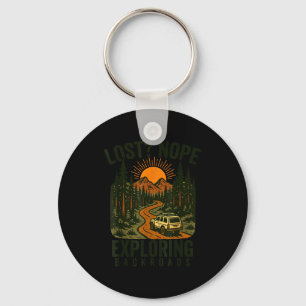 Funny Hiking Lost_ Nope Exploring Backroads Humor Keychain