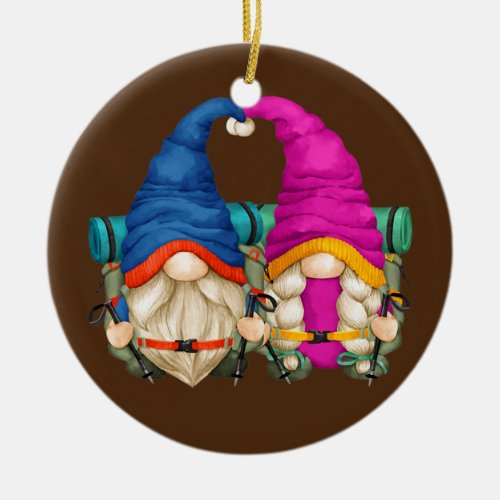 Funny Hiking Mom And Dad Design With Unique Hiker Ceramic Ornament