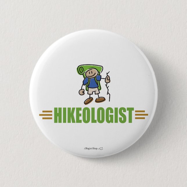 Funny Hiking Pinback Button (Front)
