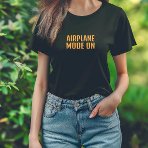 Funny hiking shirt airplane mode on orange black