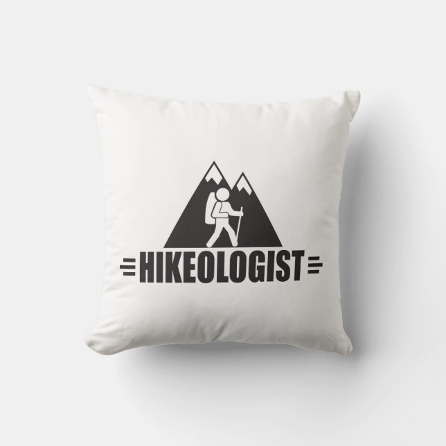 Funny Hiking Throw Pillow (Front)