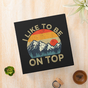 Funny Hiking Vintage Mountain Sunset Outdoor Hiker 3 Ring Binder
