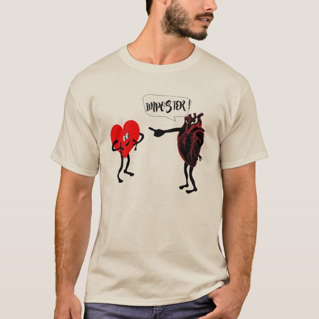 Funny Hilarious Medical Imposter Heart Design  T-Shirt (Front)