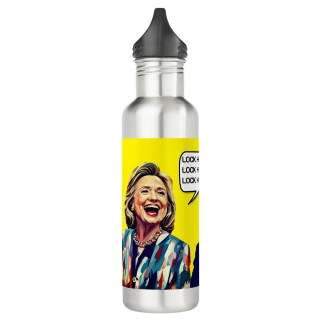 Funny Hillary Says Lock Trump Up Stainless Steel Water Bottle (Left)