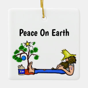 Funny Hillbilly and Santa Moonshine Ornament