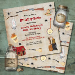 Funny Hillbilly Party Invitation<br><div class="desc">Feel like white trash? Then throw a Hillbilly party! Moonshine, still, banjo, straw hat, bent rifle, bullet holes and a old shack against old stained paper on rustic wood planks. Funny and fun! Hand drawn Illustration by McBooboo. To make more changes go to Personalize this template. On the bottom you’ll...</div>