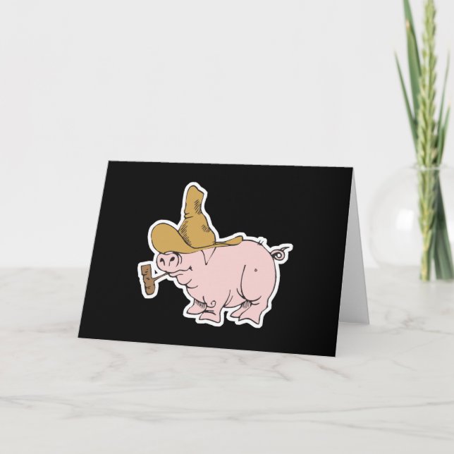 funny hillbilly pig card (Front)