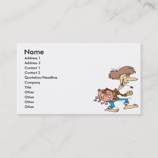 Customizable funny hillbilly redneck with pig cartoon business cards