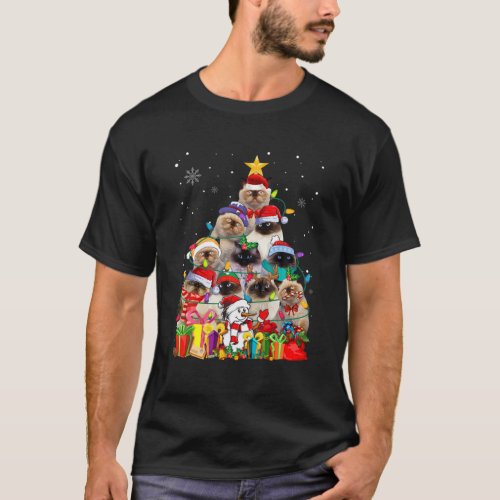 Funny Himalayan Christmas Tree Cute Pet Cat Lover T_Shirt