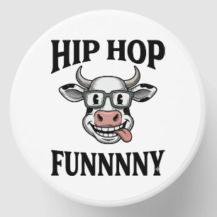 Funny Hip Hop Cow Vintage Engraving Shirt Design_1 Mini Candle Favors