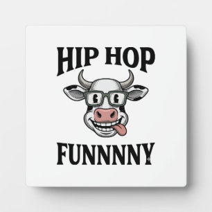 Funny Hip Hop Cow Vintage Engraving Shirt Design_1 Plaque