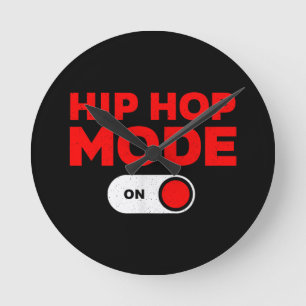 Funny Hip Hop Design For Men Women 90s Hip Hop Dan Round Clock