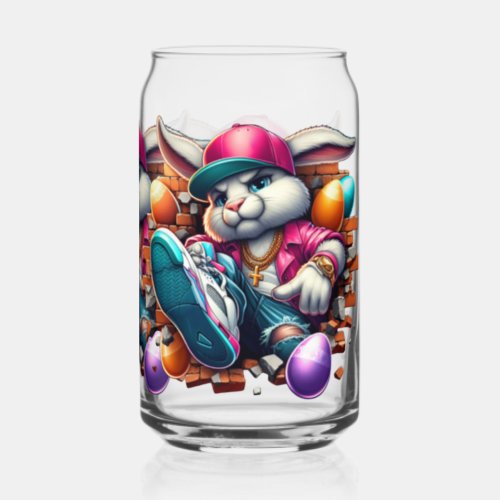  Funny hip hop Gangster Bunny Easter Urban Design Can Glass