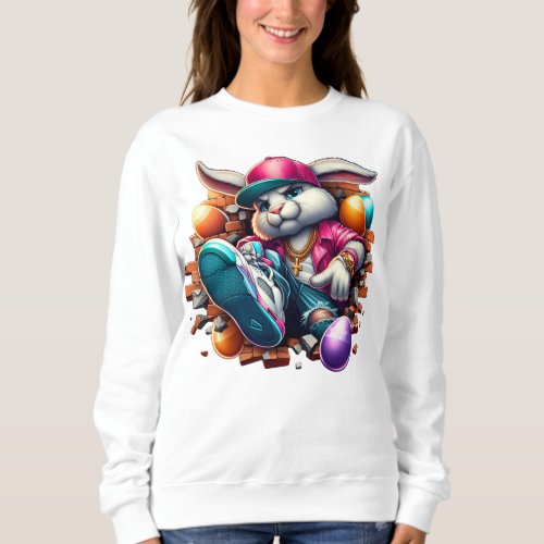  Funny hip hop Gangster Bunny Easter Urban Design Sweatshirt