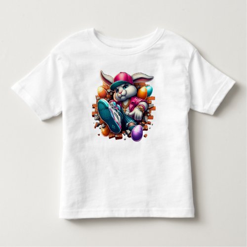  Funny hip hop Gangster Bunny Easter Urban Design Toddler T_shirt