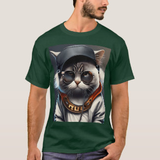 Funny Hip Hop Music Producer Rapper Cat vintage T-Shirt