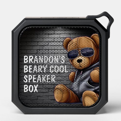 Funny Hip Hop Teddy Bear Brick Wall Beary Cool Bluetooth Speaker