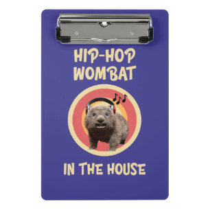 Funny Hip-hop Wombat in the House Mini Clipboard
