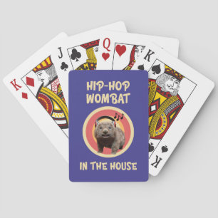Funny Hip-hop Wombat in the House Poker Cards