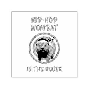 Funny Hip-hop Wombat in the House Self-inking Stamp