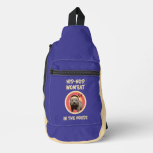 Funny Hip-hop Wombat in the House Sling Bag