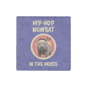 Funny Hip-hop Wombat in the House Stone Magnet