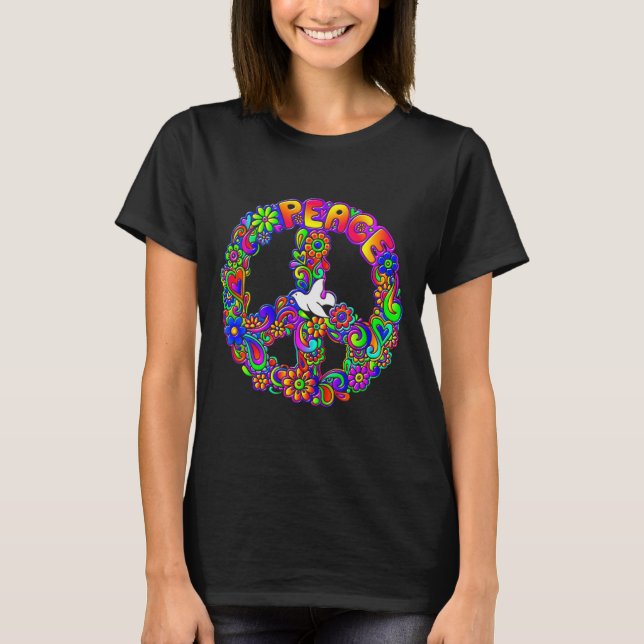 Funny Hipe Flower Wer Peace Sign Tee  (Front)