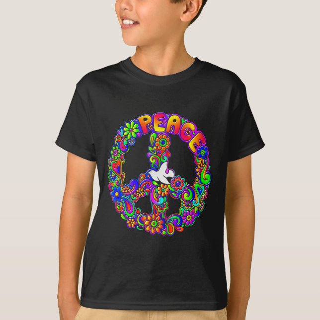 Funny Hipe Flower Wer Peace Sign Tee  (Front)