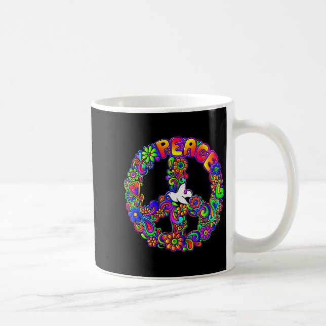 Funny Hipe Flower Wer Peace Sign Tee  Coffee Mug (Right)