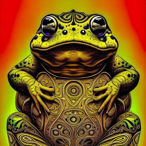 Funny Hippie Retro Vibrant Toad  Poster