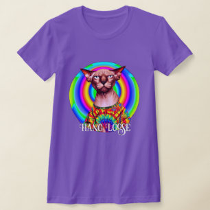 Funny Hippie Sphynx Cat T-Shirt