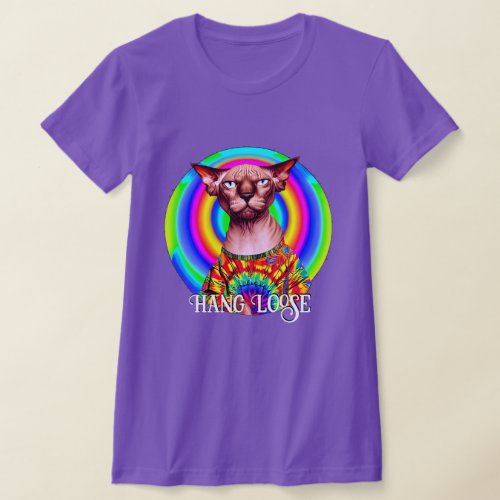 Funny Hippie Sphynx Cat T_Shirt