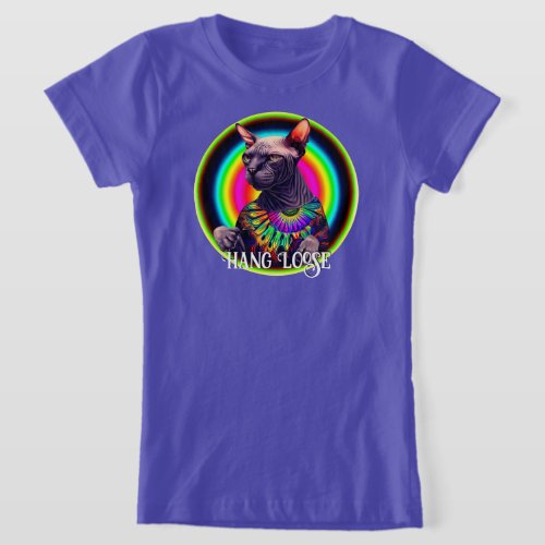 Funny Hippie Sphynx Cat T_Shirt
