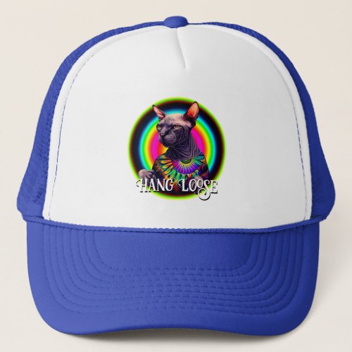 Funny Hippie Sphynx Cat Trucker Hat