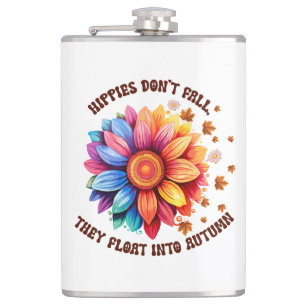 Funny Hippies Quote Sunflower Autumn Flask