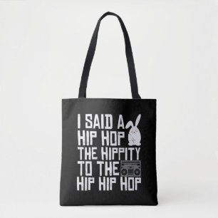 Funny Hippity Hop Easter Tote Bag