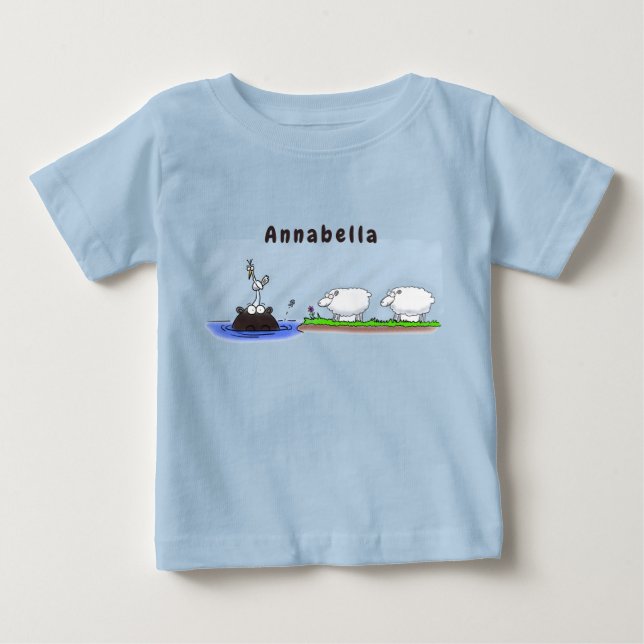 Funny hippo birdie two ewes baby T-Shirt (Front)
