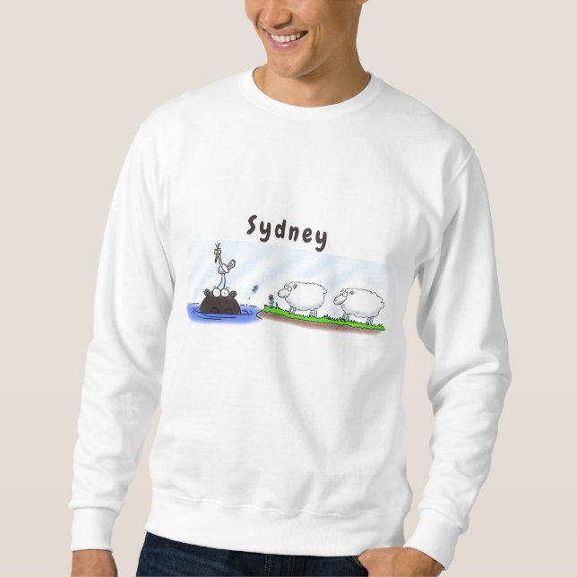 Funny hippo birdie two ewes sweatshirt (Front)